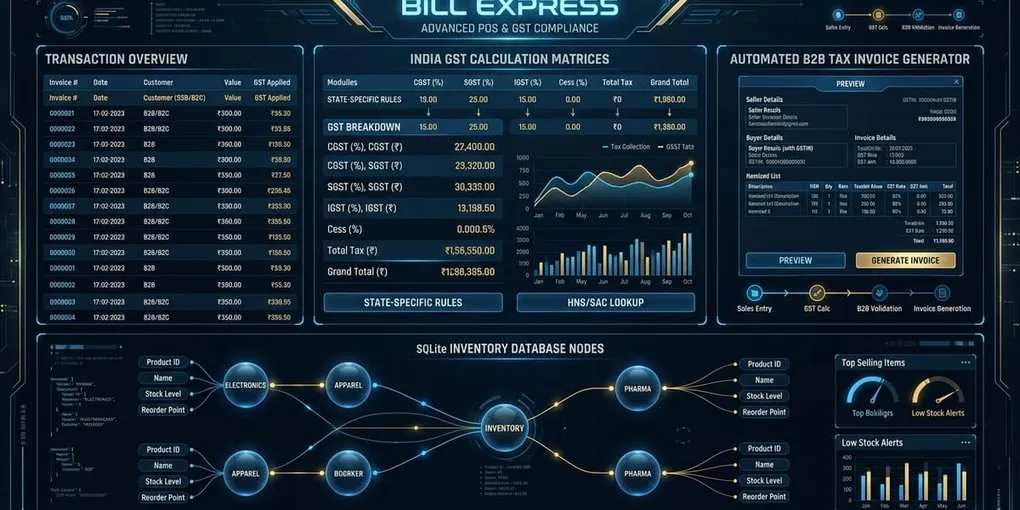 Cover schematic for Why Bill Express — Local POS for Small Retail
